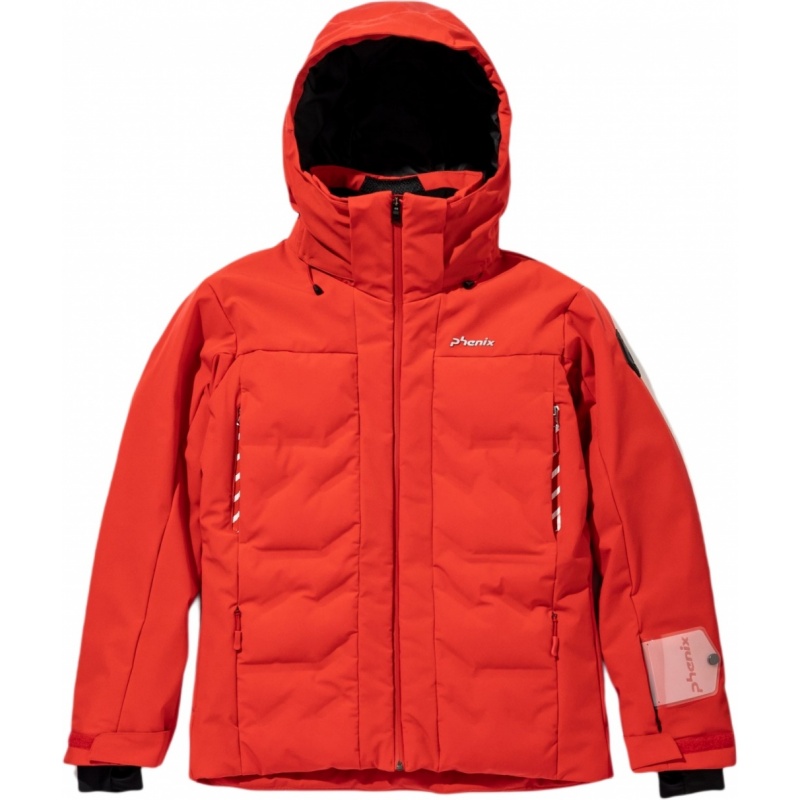 Lyžařská péřová membránová bunda Phenix Sogne Hybrid Down Jacket barva červená