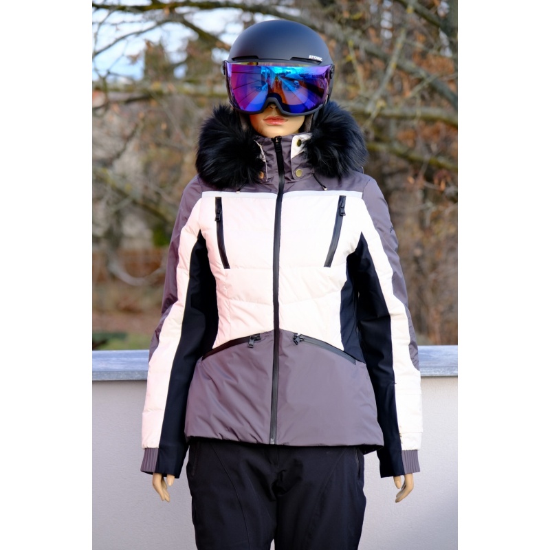 Dámská lyžařská bunda Phenix Grace 5D-Moonlight Jacket barva WT model 2024 + Mývalí kožešina PHENIX FUR RACOON černá