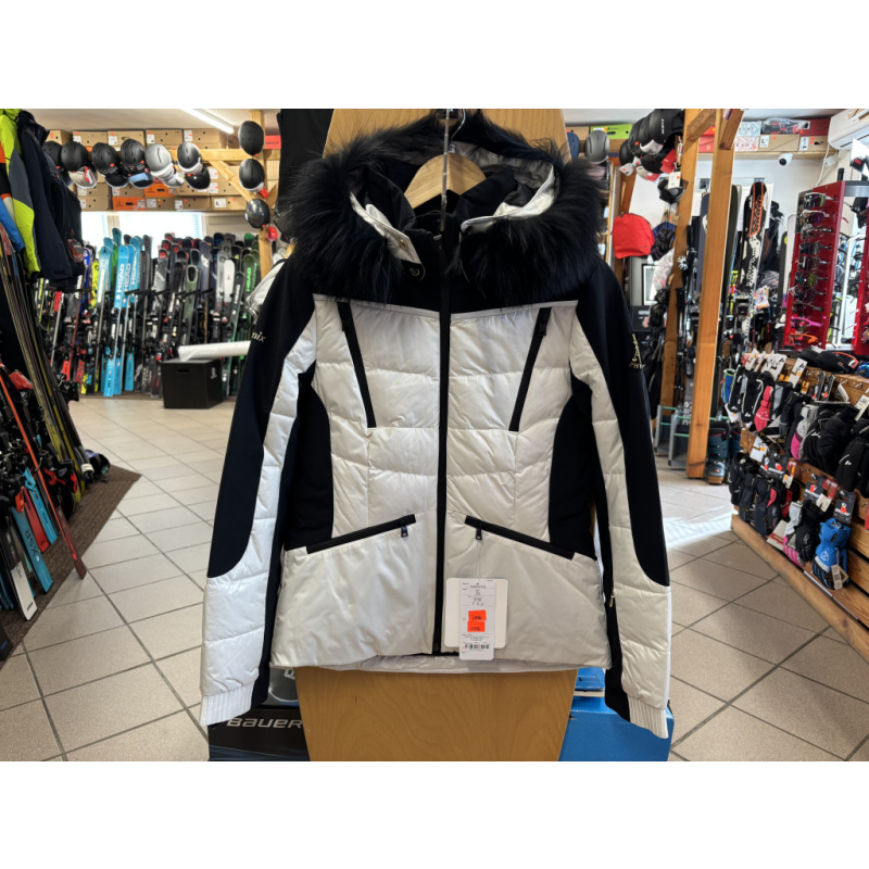 Dámská lyžařská bunda Phenix Elegant Snow Jacket, white + Mývalí kožešina PHENIX FUR RACOON černá Dámská lyžařská bunda Phenix Elegant Snow Jacket, white + Mývalí kožešina PHENIX FUR RACOON černá